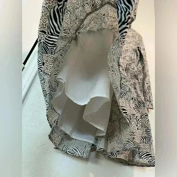 J CREW Zebra Mixed Animal Print Long Sleeve Fit to Flare Mini Dress Size XS - Picture 4 of 9